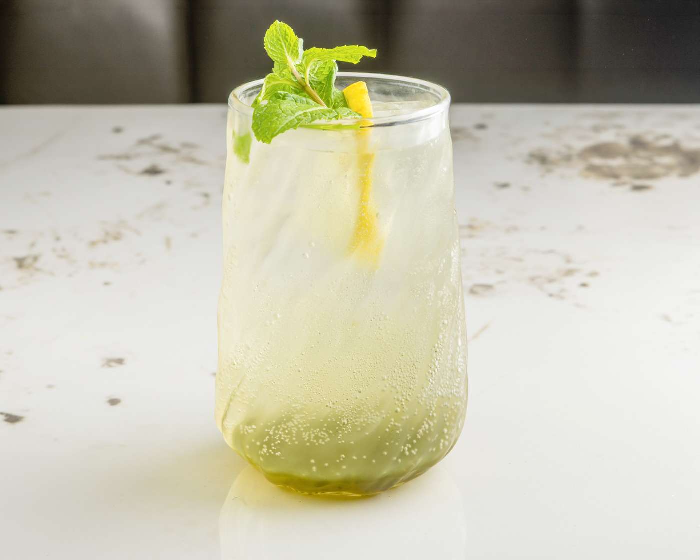 Sparkling mint and lemon refresher